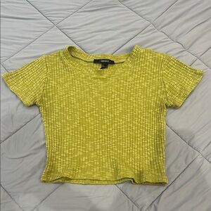 Forever 21 Green Ribbed Crop Top